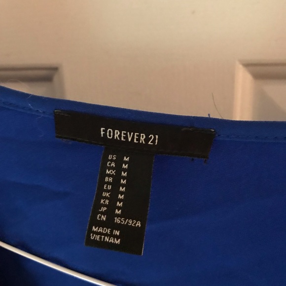 Forever 21 zip front shift dress royal blue M - Picture 5 of 5